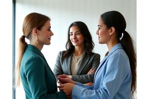 Imagen de personas conversando amablemente
