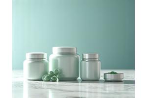 Suplementos nutricionales premium en envases elegantes