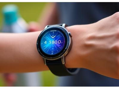 Smartwatch moderno en una muñeca monitoreando signos vitales